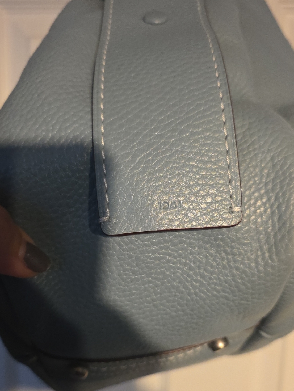 1941 Coach Bandit 39 Hobo Pale Blue Leather - Picture 6 of 14